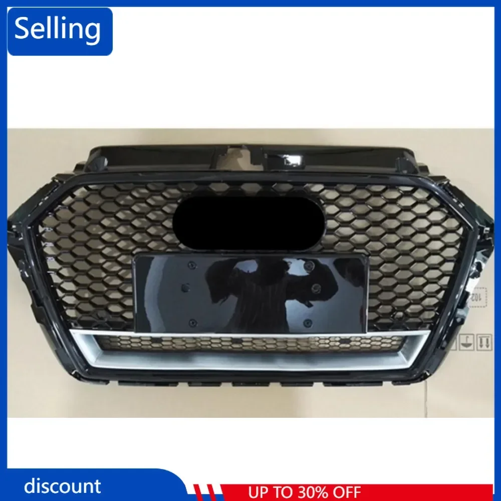 Car Front Bumper Grill Center Grille for Audi A3/S3 8V 2017 2018 2019 2020(Refit for RS3 Style) Car Front Bumper Grille fast