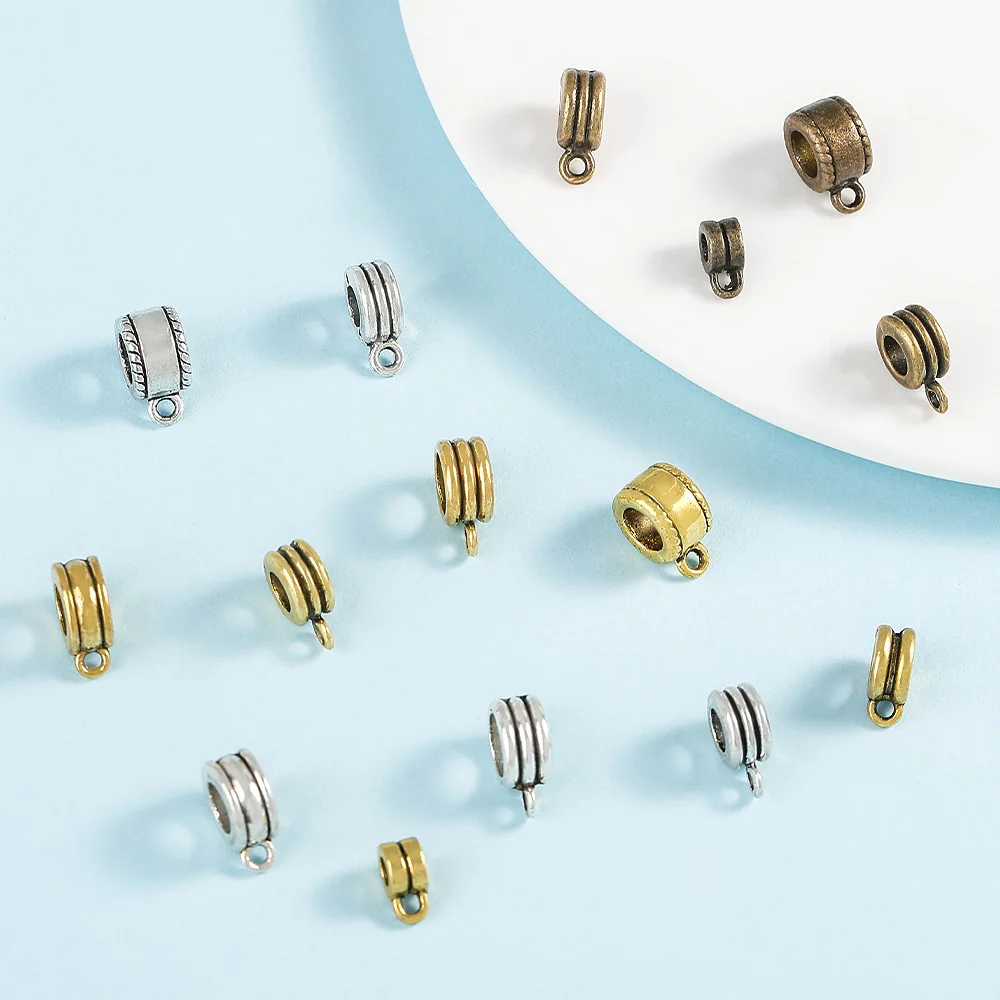 Accessori per gioielli fai-da-te in lega che posizionano accessori pendenti per bracciale con collana di perline rotonde a tre vie a strisce