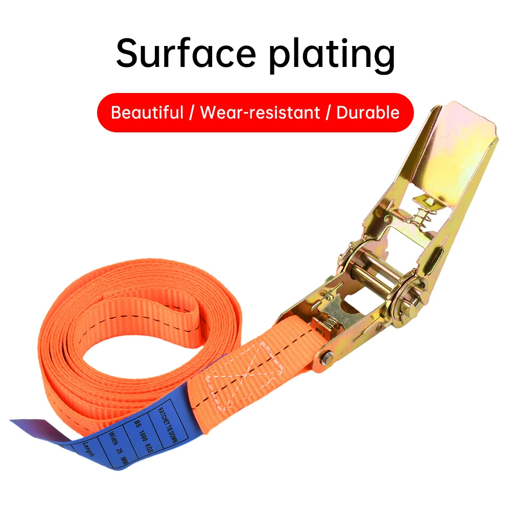 Heavy Duty Metal Buckle Tie-Down Cargo Straps for Car and Truck - Strong Ratchet Belt for Secure Luggage and Cargo Transport