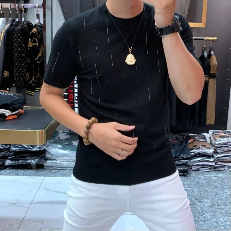 Fashion Korean Casual Minimalist Pullover O-Neck Summer Boyfriend New Patchwork Printing Fashion Slim All-match T-Shirts Top