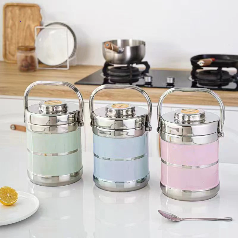 Stainless Insulated Lunch box 1400ML Steel Food Container Thickened Portable Durable Lunch box for Adult Kid Kitchen Accessories