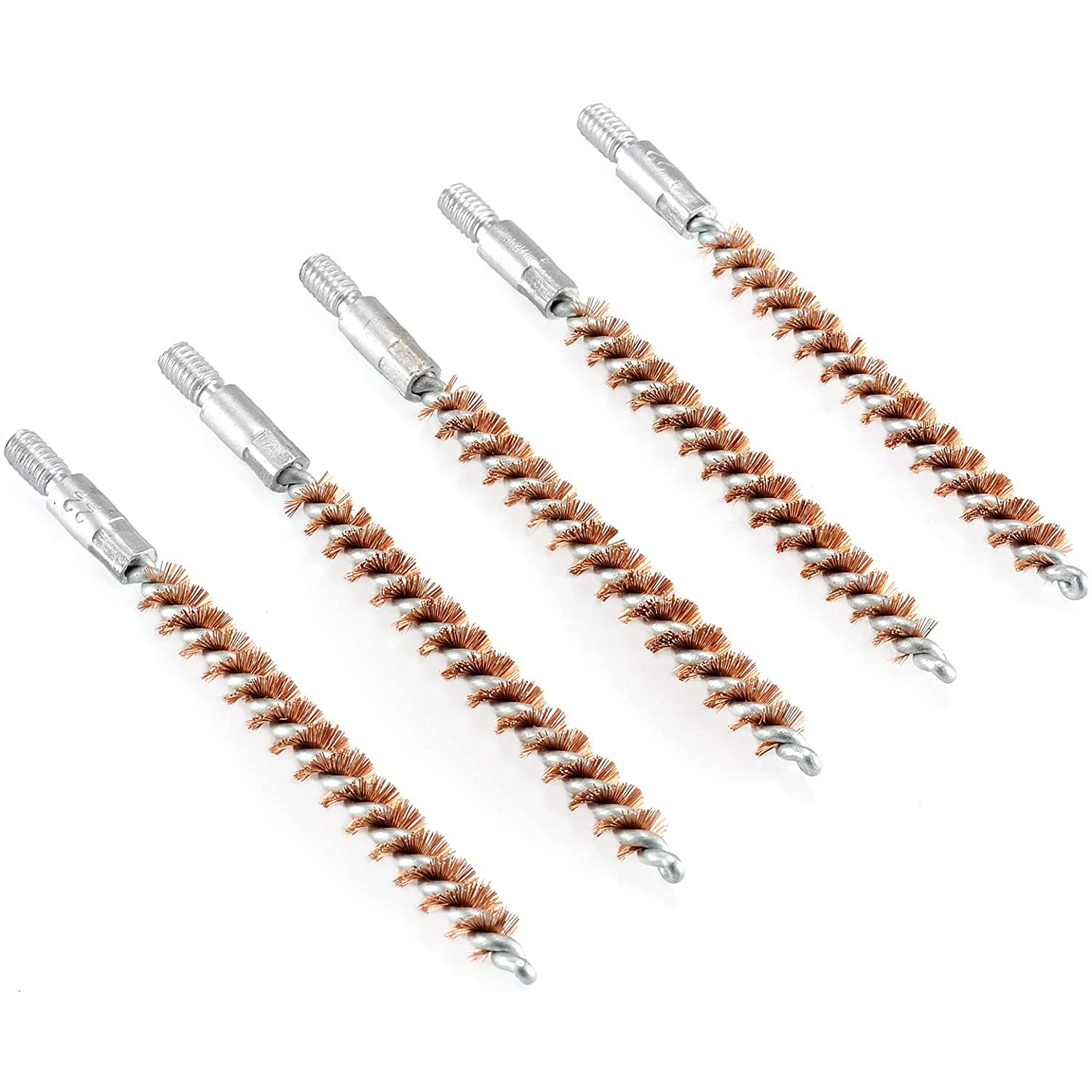 5Pcs/Set Gun Cleaning Brush Head Kit for 9mm .30 7.62mm .22 5.56mm .40 .45 12GA Phosphor Bronze Rifle Pistol Bore Cleaning