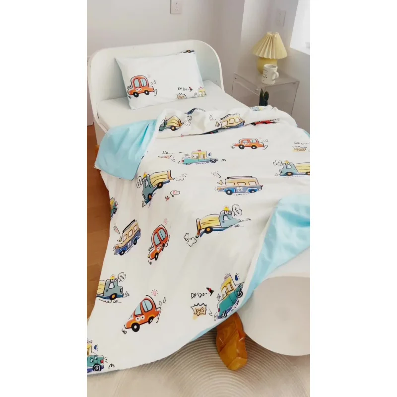 

Пододеяльник детский из 100% хлопка, 150x200 см, в корейском стиле, для односпальной кровати, без наполнителя, мягкий, дышащий, с мультяшным рисунком, для мальчиков и девочек