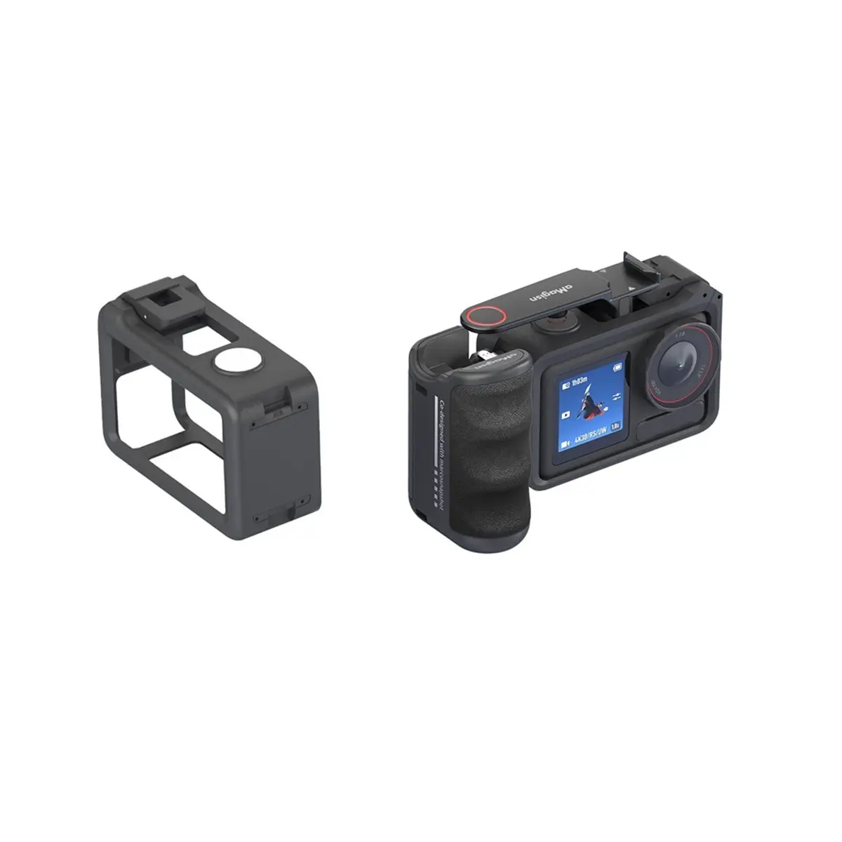 A41T AMAGISN Street Photography Handle Grip for DJI Action 5 Pro/4/3 Handheld Shooting Grip Camera Photography Accessories