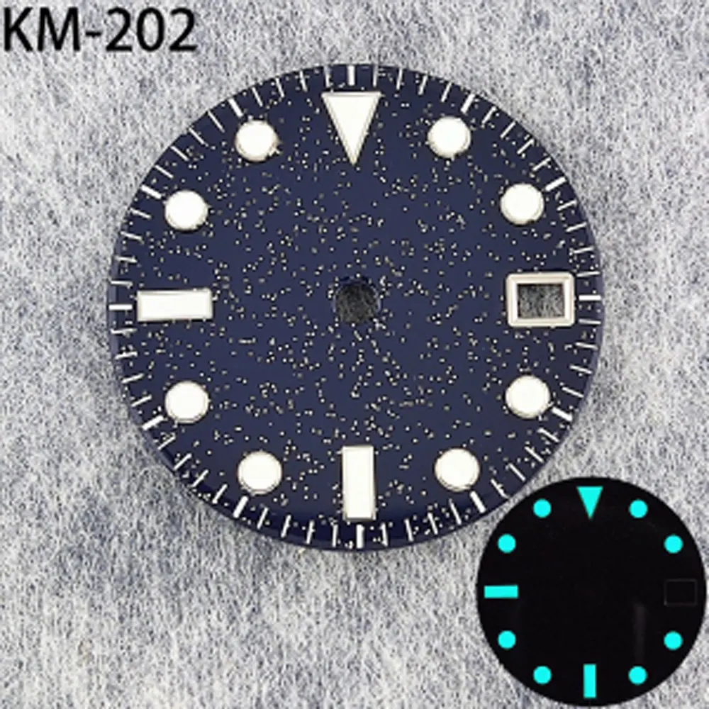 28.5mm Starry c3 Blue Glow in the dark watch dial fits NH35 NH36 Automatic movement Watch accessories Custom logo