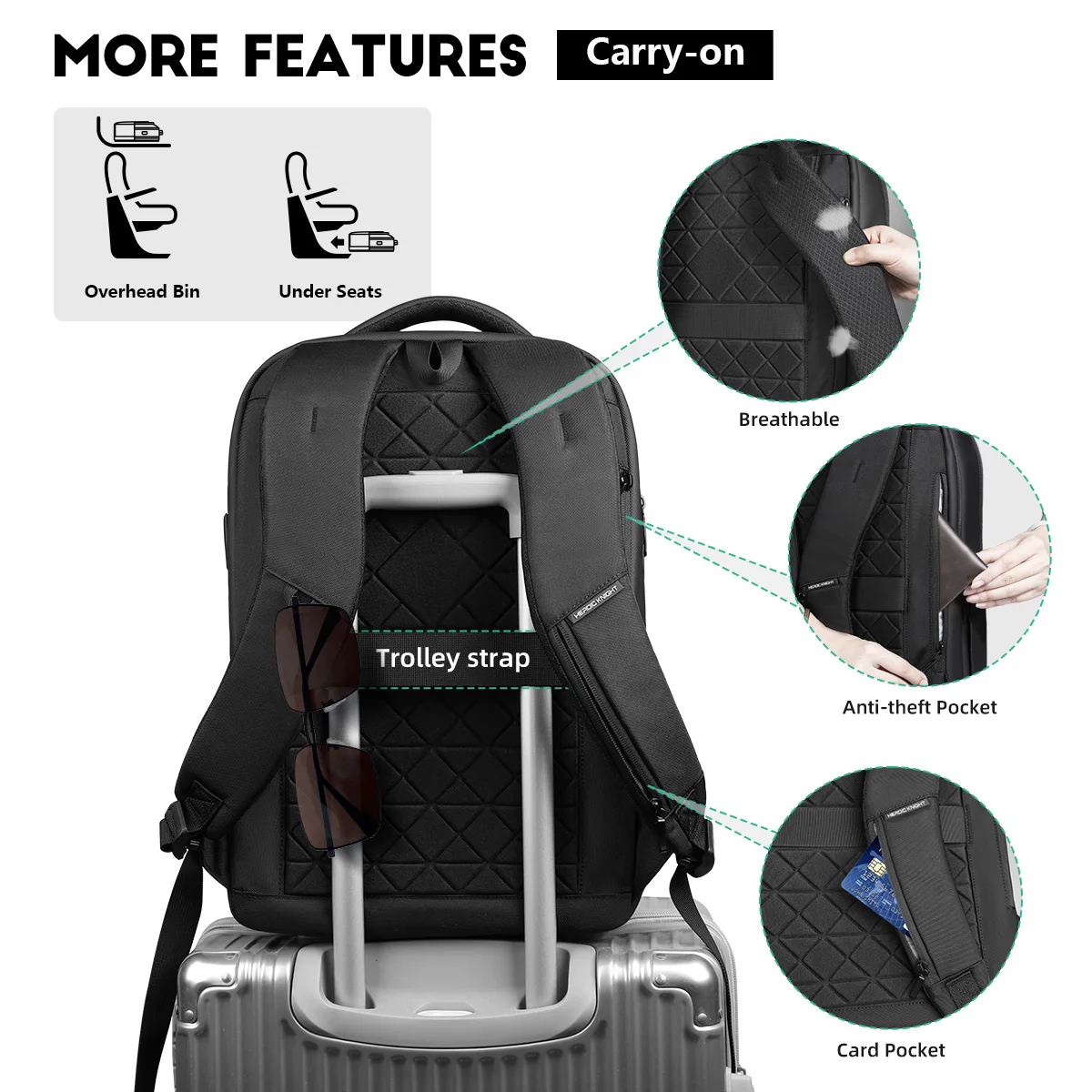 HK Leisure Business Backpack Men Waterproof 17 Inch Laptop Backpack with USB Multi Pockets Travel Backpack for Work Short Trip