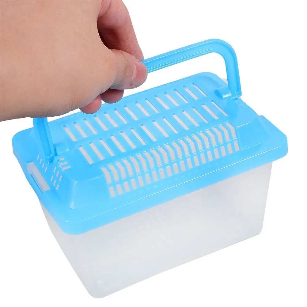 حاملة الحيوانات الأليفة المحمولة شفافة خفيفة الوزن الزواحف صندوق سفر حاوية تنفس للأسماك السلاحف الأفعى السحلية الصغيرة #1