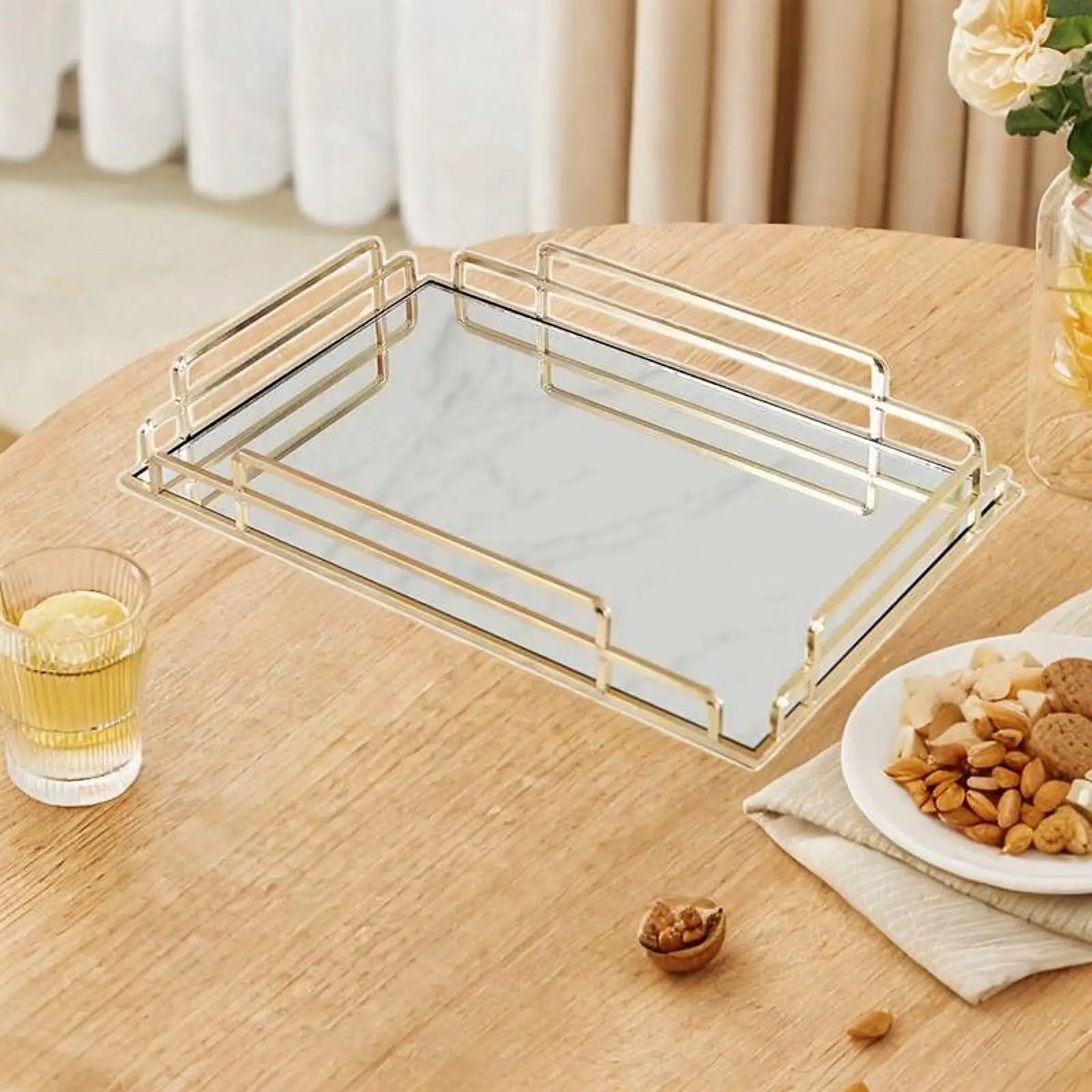 

Luxury Cosmetics Jewelry Tray Gift Serving for Bathroom Makeup Counter