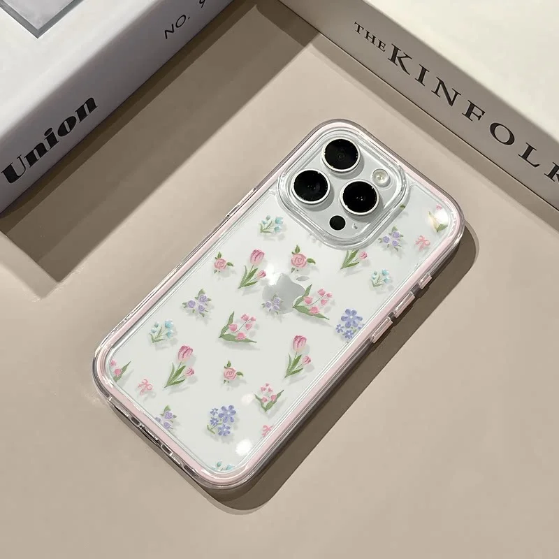 Full screen Flower Soft Clear Phone Case For Samsung Galaxy S26 Ultra Case S23 S25 FE S24 S22 Plus A57 A37 A55 A54 A36 A16 Cover