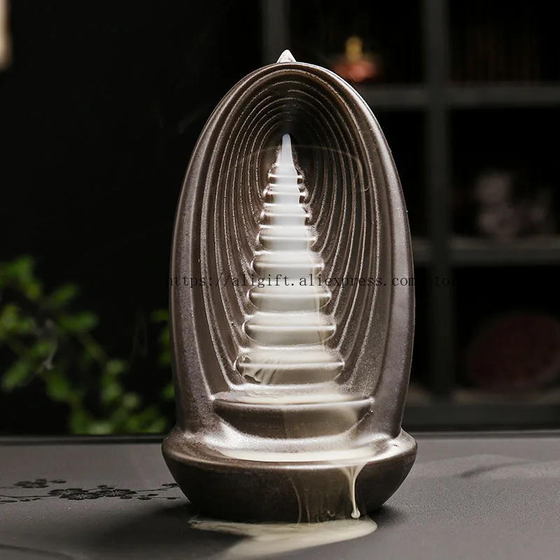 

Creative Backflow Aromatherapy Burner Purple Sand Incense Burner Indoor Ornaments Zen Incense Ornaments
