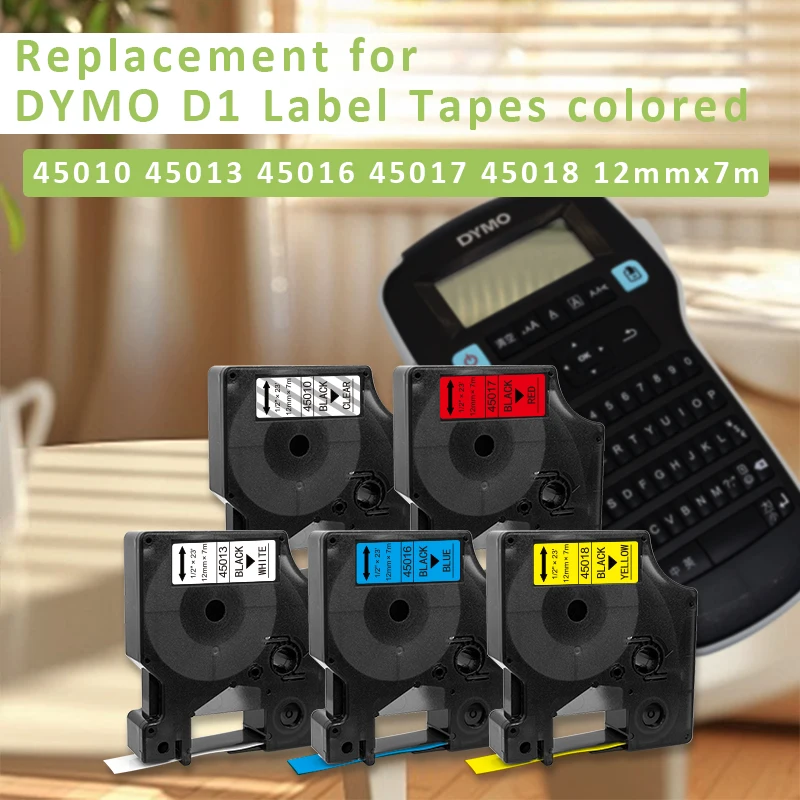 

3 шт., лента для этикетировки Dymo, 12 мм, совместимая лента DYMO D1 45013 45010 45016 45017 45018 45019 Лента для этикеток для LabelManager Maker 160 280