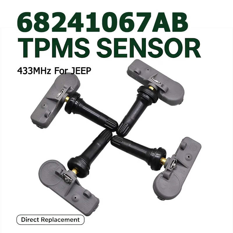 68241067AB 4 Stück 433MHz TPMS Reifendrucksensor für Jeep Grand Cherokee Auto Reifendruck-Ersatzsensor Teile