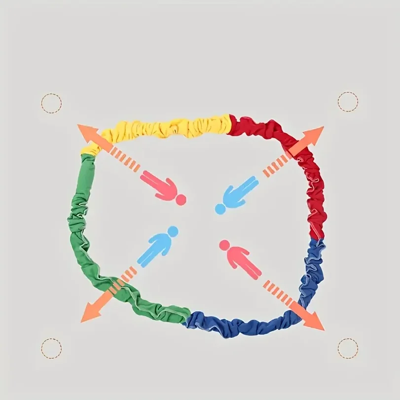 1pc Colorful Latex Adjustable Multi-Directional Resistance Rope, for Outdoor Team Building, Party, for Christmas,New year