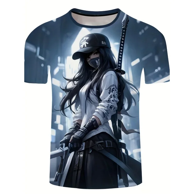 3D-gedrucktes cooles Jungen-T-Shirt mit Schlangen- und Schmetterlingsmotiv für Herren, farbenfrohes Cartoon-Muster, Sommer-Streetwear, kurzärmeliges T-Shirt, lockeres Oberteil