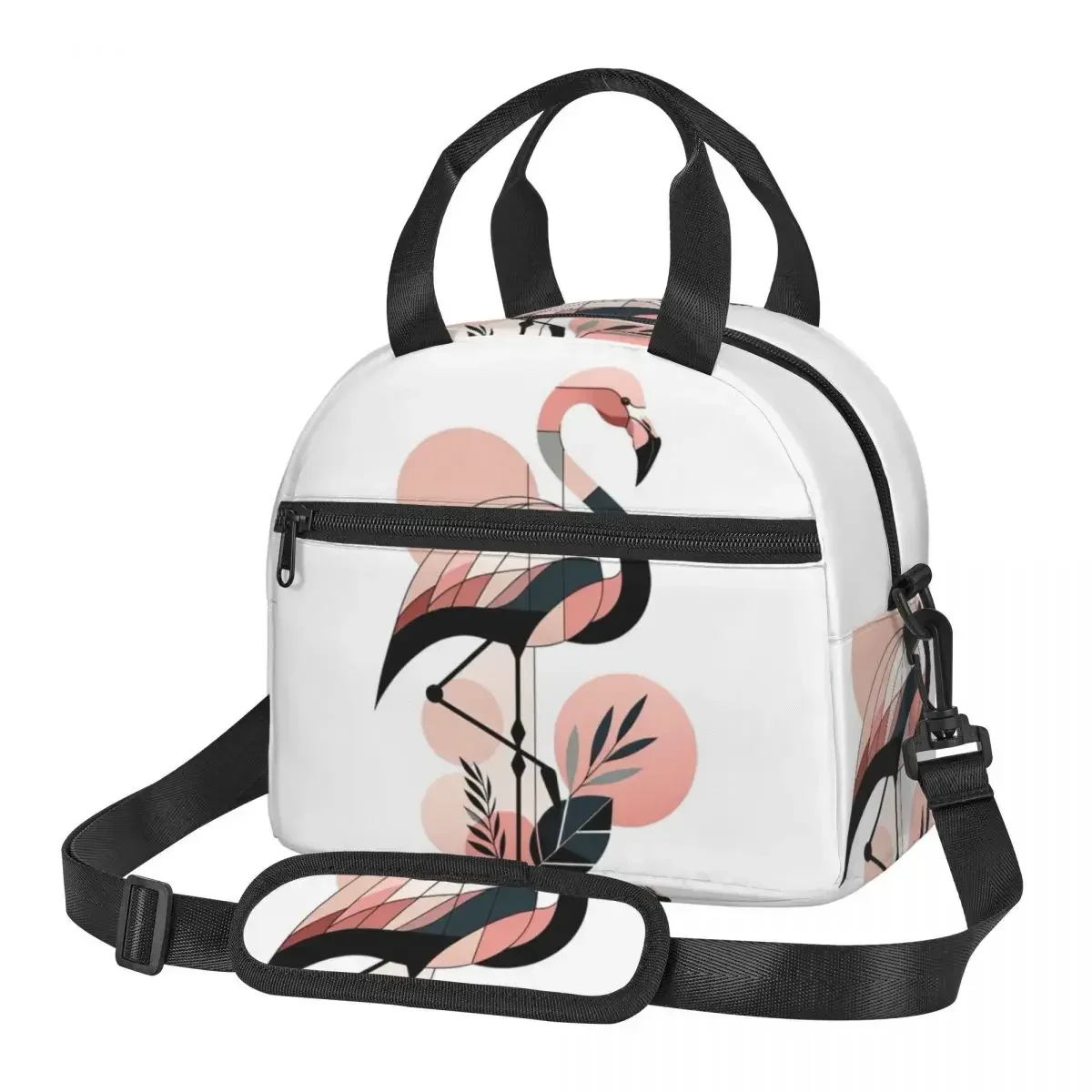 

Абстрактные цветочные сумки для обеда с фламинго, изолированная коробка для бенто, многоразовая сумка для обеда, сумки для пикника, термосумка для женщин, школы