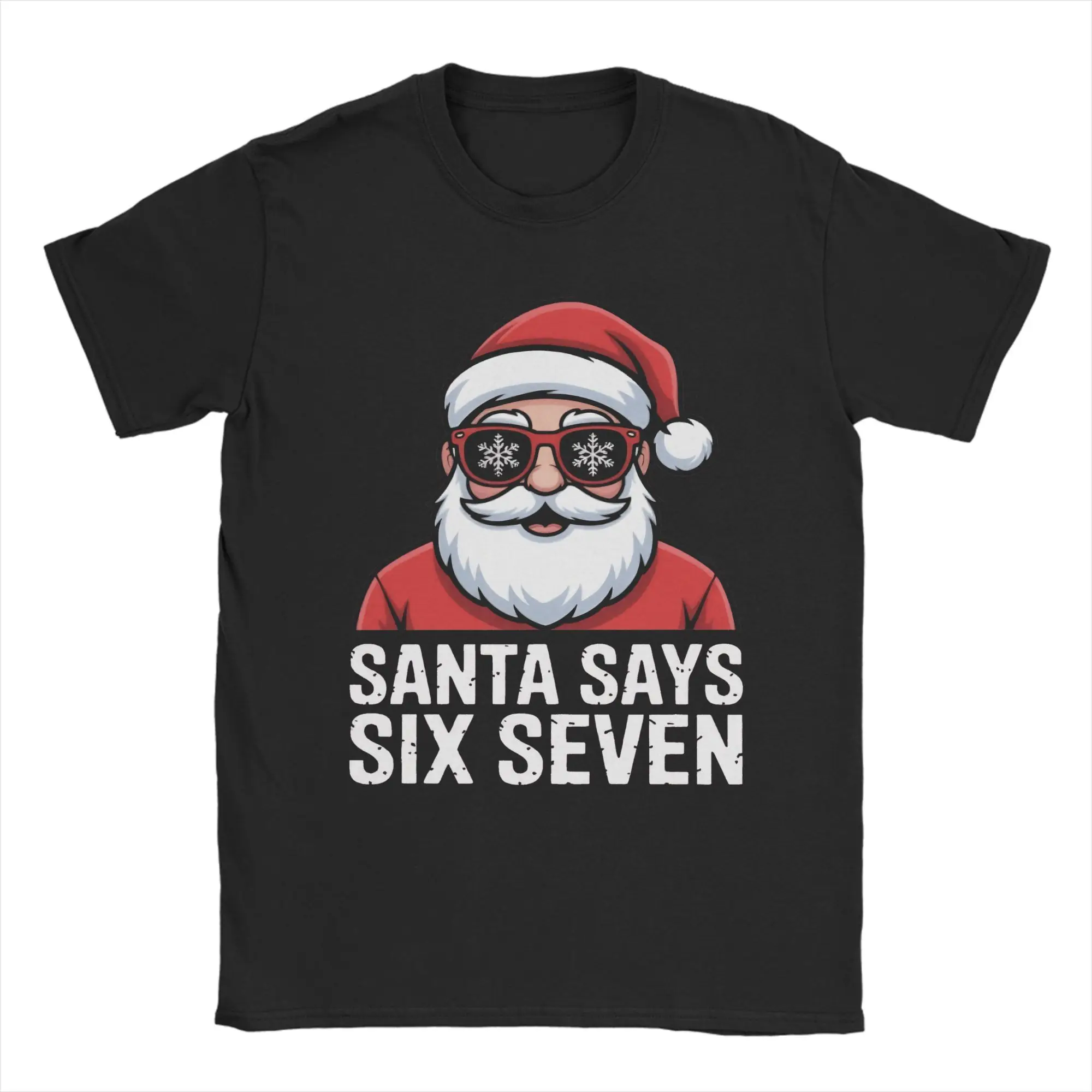 

67 Meme Funny Six Seven Christmas 6-7 Meme Santa 6 7 T-Shirt for Men Novelty Cotton Tees Short Sleeve T Shirts Plus Size Tops