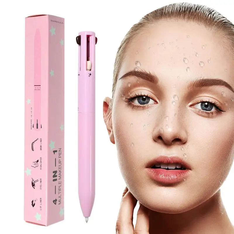 4 In 1 Make-Up Pen Draagbare Multifunctionele Make-Up Potlood Eyeliner Wenkbrauw Voering Lipliner & Markeerstift In 1 Make-Up Schoonheid