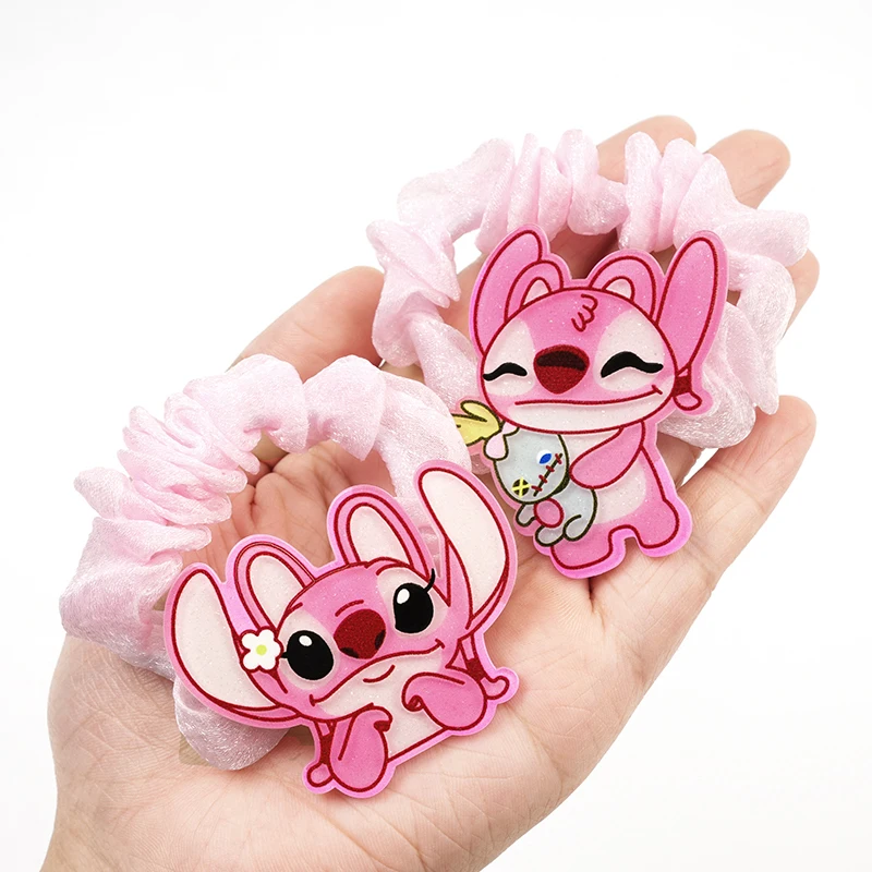 3/5/10 قطعة ديزني غرزة الشعر دائرة غرزة الملاك ‌ ليلو وستيتش ‌   عنصر حبل الشعر الكرتون متعة ارتداء اليومي الهدايا إكسسوارات الشعر