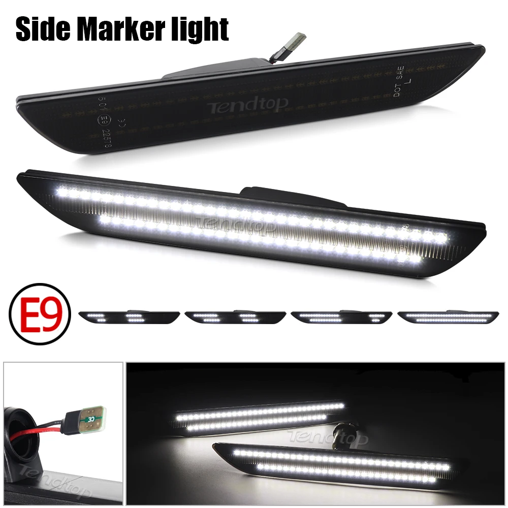 2Pcs LED Car Rear Side Marker Light for Ford Mustang 2015 2016 2017 2018 2019 2020 2021 2022 2023 LED Fender Side Signal Lamp