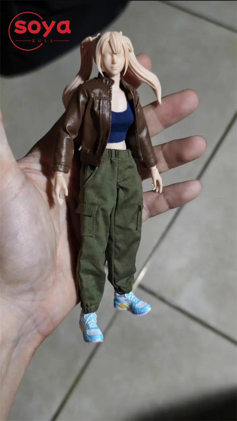 Veste en cuir de soldat pour femme, Leggings, pantalons de sport, vêtements, modèle adapté aux poupées corporelles de figurine d'action de 6 pouces, échelle 1/12