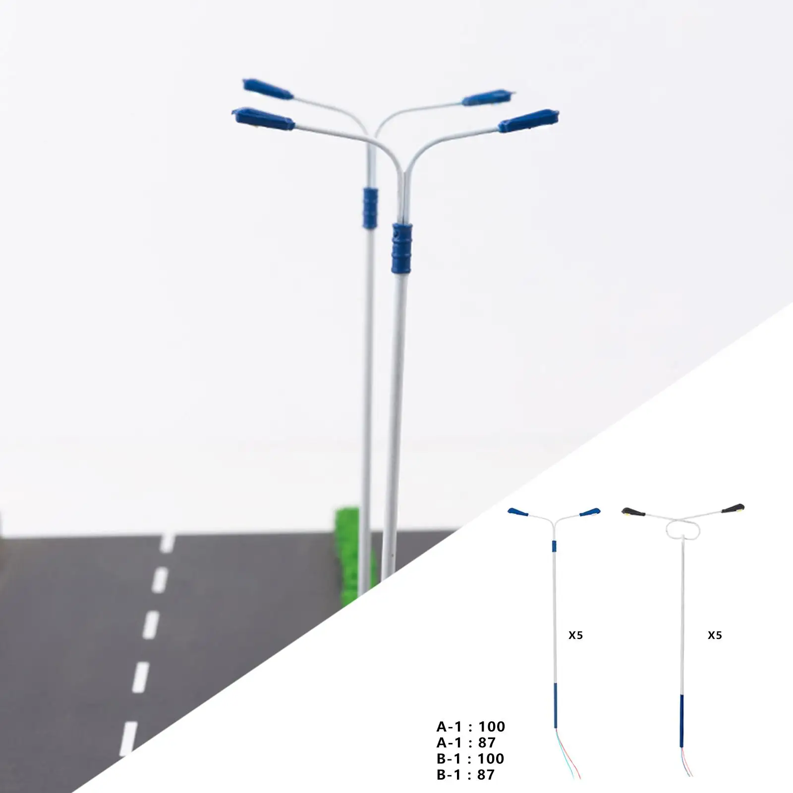 5x HO Scale Street Railway Lights LEDs Mini Sand Table Landscape Building