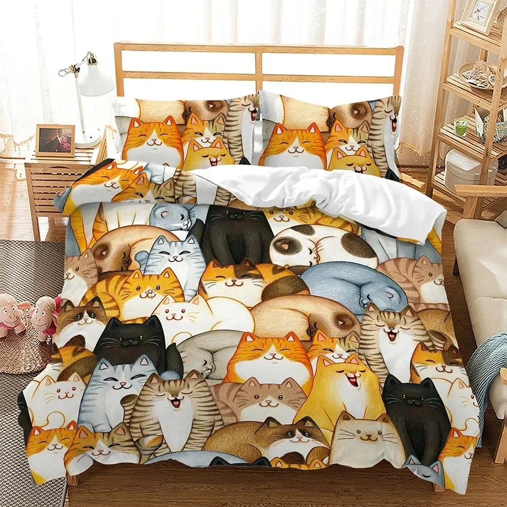 Felid Cats Lion Animal Footprints Leopard Comfortable Duvet Quilt Cover Pillowcase Bedding Set Bedroom Decoration Home Textile