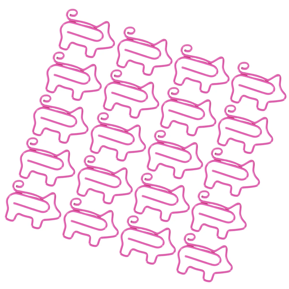 Shaped Paper Clips Cartoon Pigs Pink Office Supplies Metal Clips Colorful Paper Holders School Use Document Organizer
