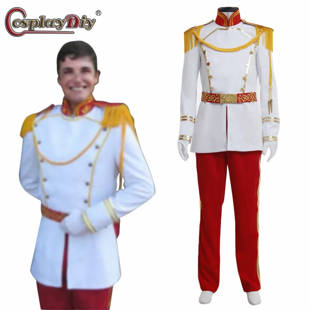 

Cosplaydiy Prince Cosplay Prince Charming Cosplay Costume Adult Men's Halloween Carnival Costume Royal Military Medieval Uniform