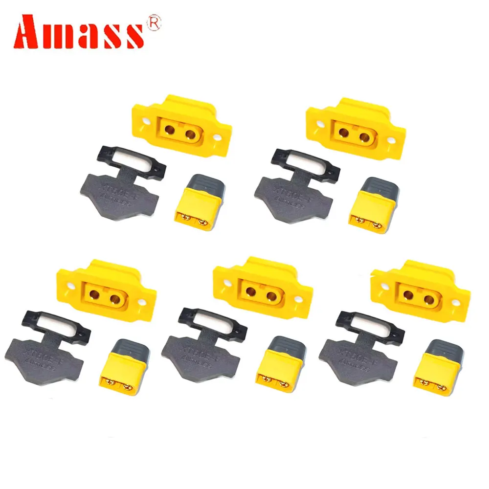 5PCS Amass XT60BE-F & XT60H Model Airplane Battery Gold-Plated 30A High Current Safe Male Female Plug Connector For RC DIY