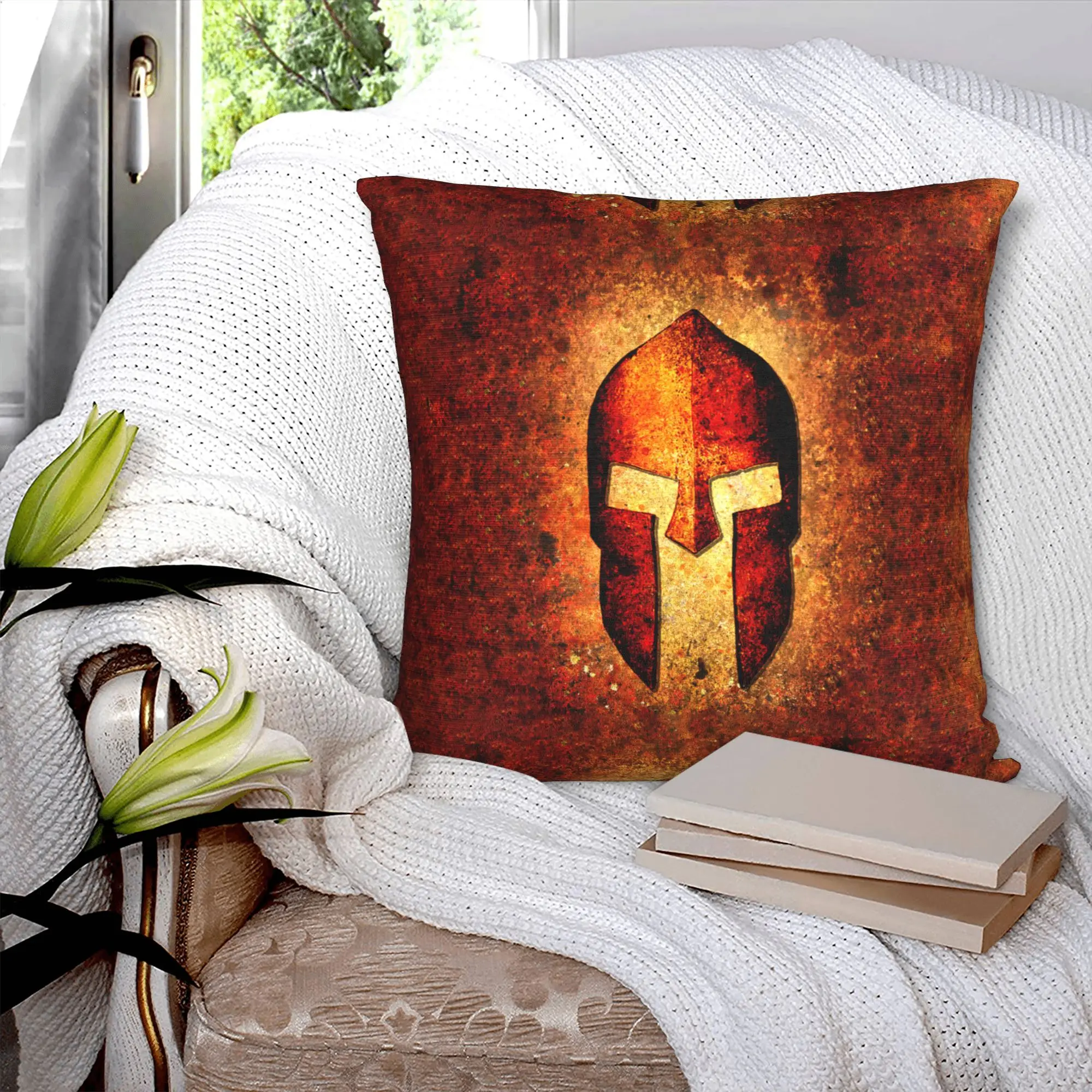 Sparta Spirit Spartan Helmet Cushion Cover  Soft Luxury Pillow Case Home Decoration