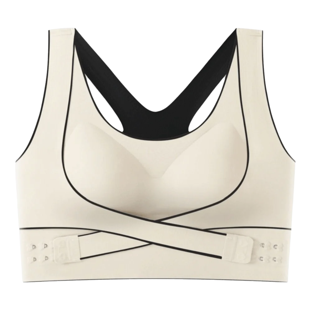 Shockproof Wireless Padded Sports Bra Front Adjustable Buckle Gathering Training Fitness Bra Comfortable Breathable