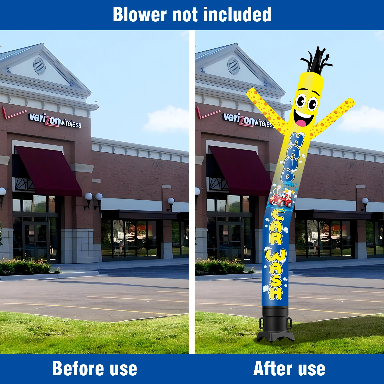 6/10/15/20FT Tall Inflatable Hand Carwash Dancing Guy for Outdoor Decoration Advertising(Blower Not Included)