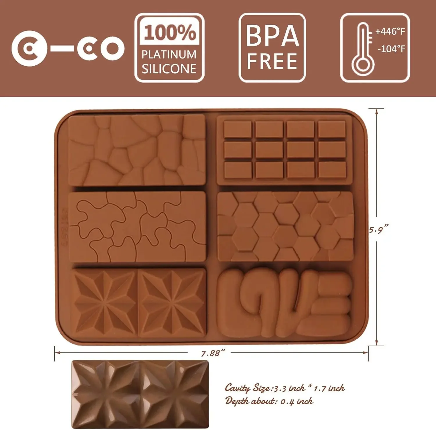 Chocolate Bar Waffle Making Mold Practical Chocolate Making Tool Aroma Candle Silicone Mold Food Grade Silicone Baking Supplies