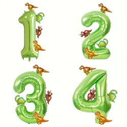 40 英寸 Green Digital Mini Dinosaur Balloon (0-9) Birthday Party Supplies Cute Dinosaur Theme Birthday Shower Party Decoration
