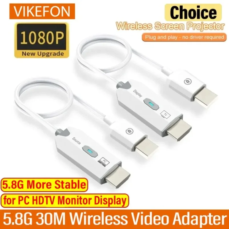 

Беспроводной HDMI-совместимый передатчик-приемник видео и аудио 30M 1080P 60Гц для подключения ПК к проектору/монитору