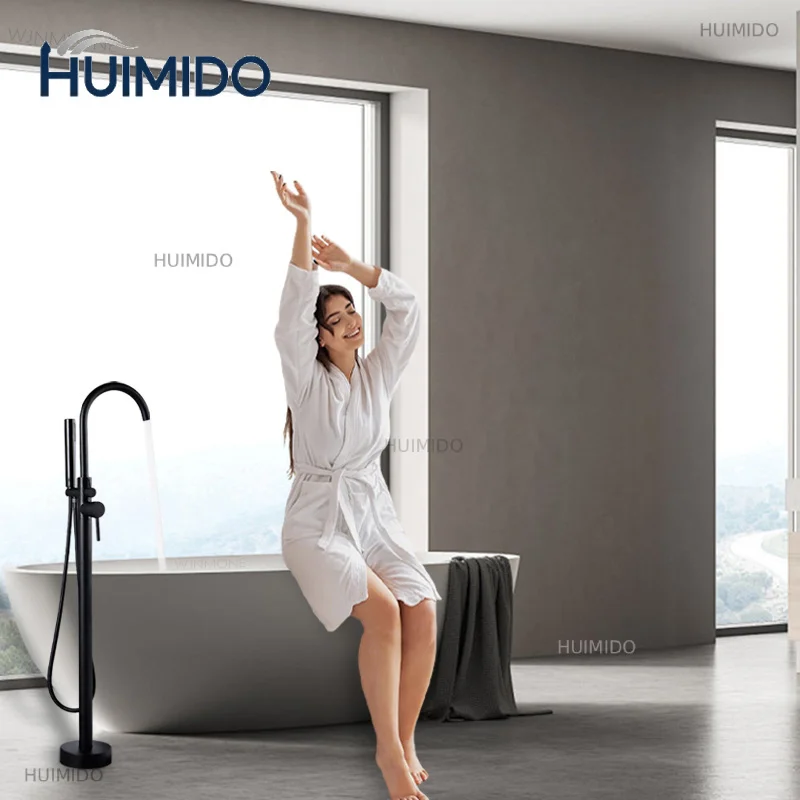 Bathtub Faucet Set Double Handle 360° Rotating Bathroom Mixer Bath 2 Function Shower Water Tap