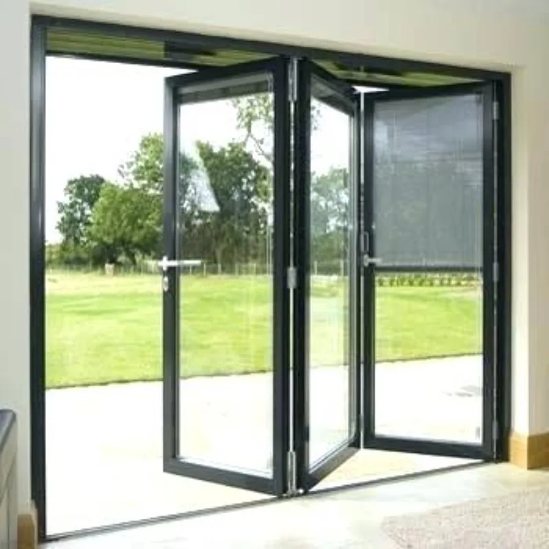 Price China Door Frame Exterior Pictures 96 X 80  Folding Glass Aluminum Profile for Sliding Door