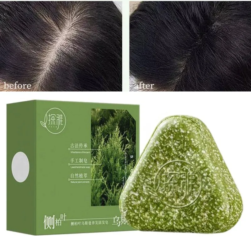 

Натуральный травяной шампунь, мыло, формула травы Усмана для питания, укрепления, контроля масла, успокаивает кожу головы для ухода за ростом волос