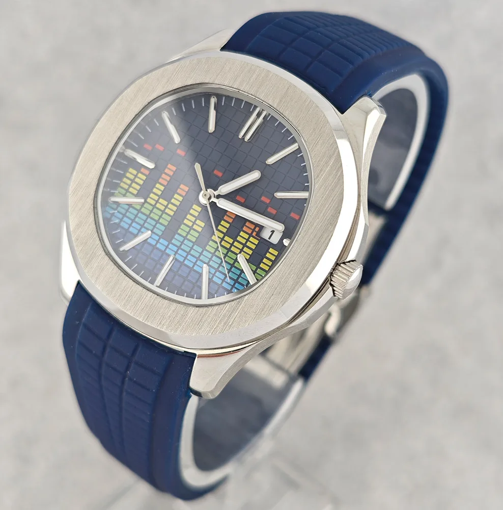 NH35 Watch Colorful Dial Fully Luminous Watch Stainless Steel Sapphire Glass Case Waterproof Watch Automatic Mechanical Watch