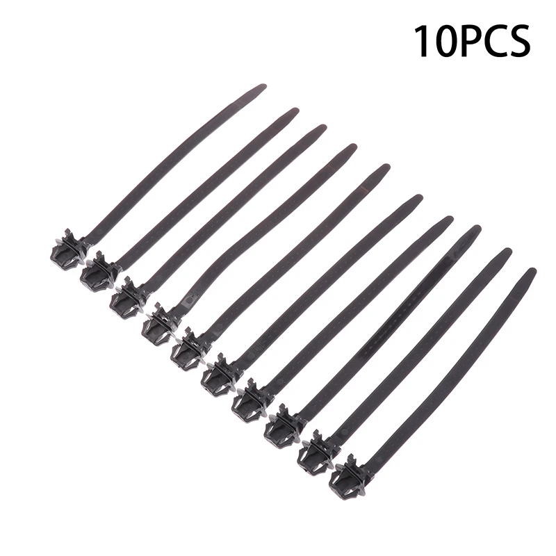 10Pcs Durable Nylon Cable Ties for Vehicle/Motorcycle – Black Wiring Retainer Clips & Fasteners