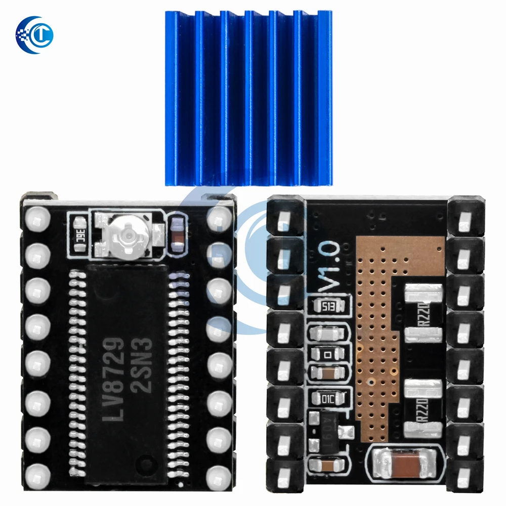 Acessórios da placa-mãe da impressora 3D LV8729 Driver de motor de passo 128 Módulo de alta segmentação Enviar dissipador de calor