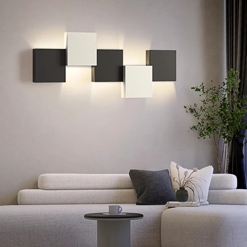 

Wall light new light luxury minimalist personality black and white combination lamps household modern simple living room backgro