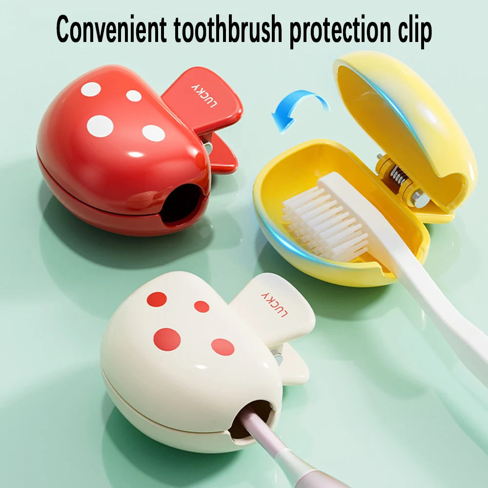 Mushroom Toothbrush Dust Clip, Travel Toothbrush Cover, Dust Protection Clip, Protective Cap, Household Outdoor Storage Box