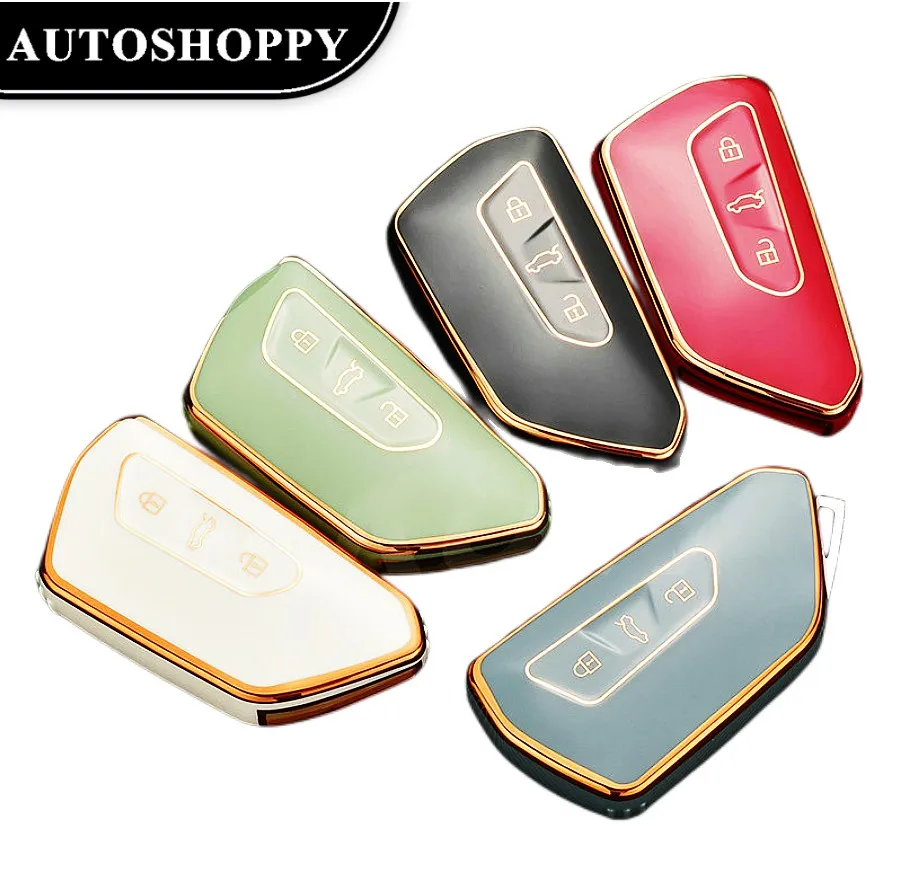 

Brand New TPU Car Key Case Cover Shell Fob For Volkswagen Golf 8 MK8 ID-4 ID-6 For Skoda Octavia A8 For Seat Leon FR MK4 Cupra