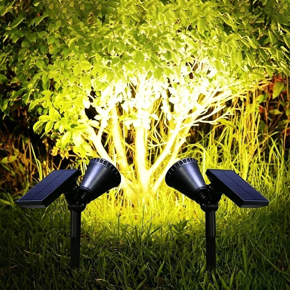 9 LEDs Solar Spotlights Outdoor IP65 Waterproof Adjustable Brightness Garden Backyard Driveway Patio Decorative Lighting