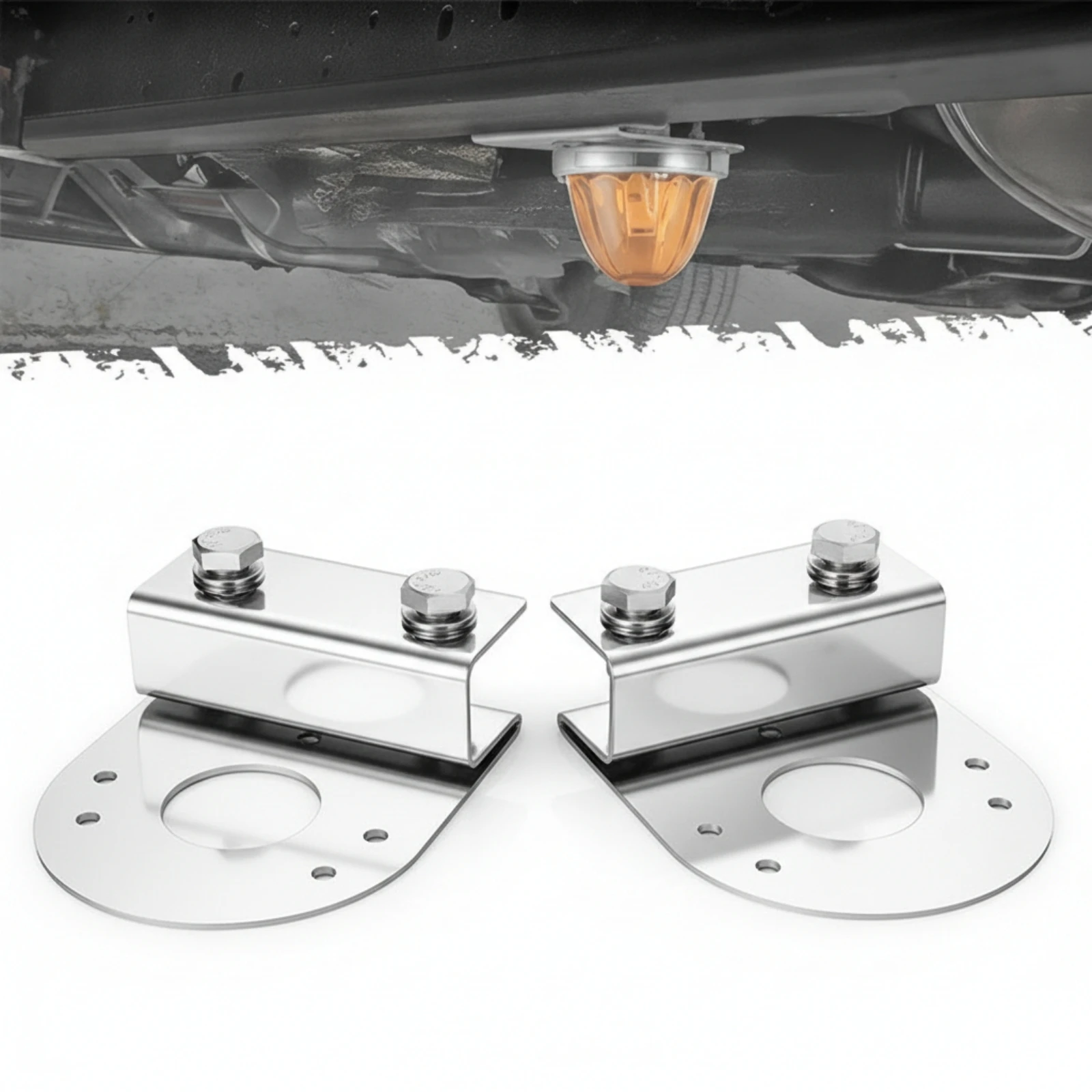2 Pieces Under-Vehicle Light Brackets Universal Clamp-on Brackets off-Road Light Mounting Bracket Easy Installation Hardware