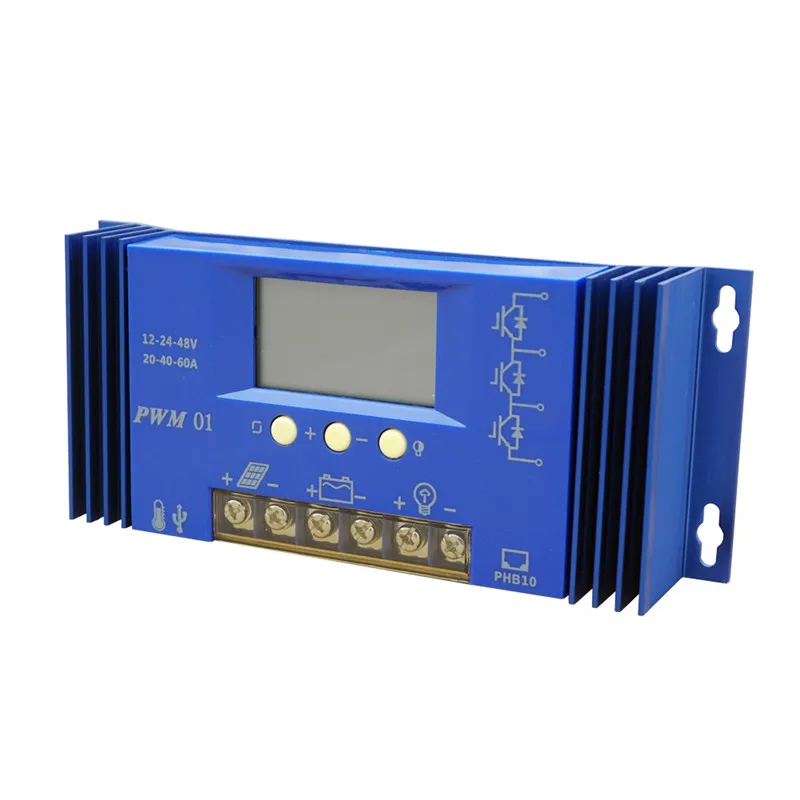 60A 40A PWM Solar Panel Charge Controller, Litium Battery Charge Regulator 12V, 24V, 48V Solar PV Charge System