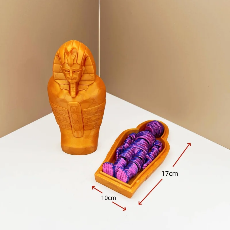 3D Printed Egyptian Pharaoh Mummy Statue Desktop Ornament Halloween Home Decor Collectible Figurine Gift