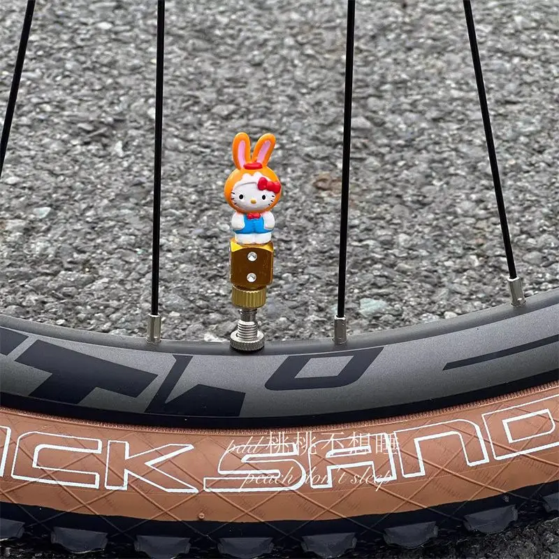Sanriou Fahrradventil, dekorative Kappe, Mountainbike-Ventilkappe, dekorativer Hut, süßes Hello Kitty, Kinderfahrradzubehör, Festival-Geschenk