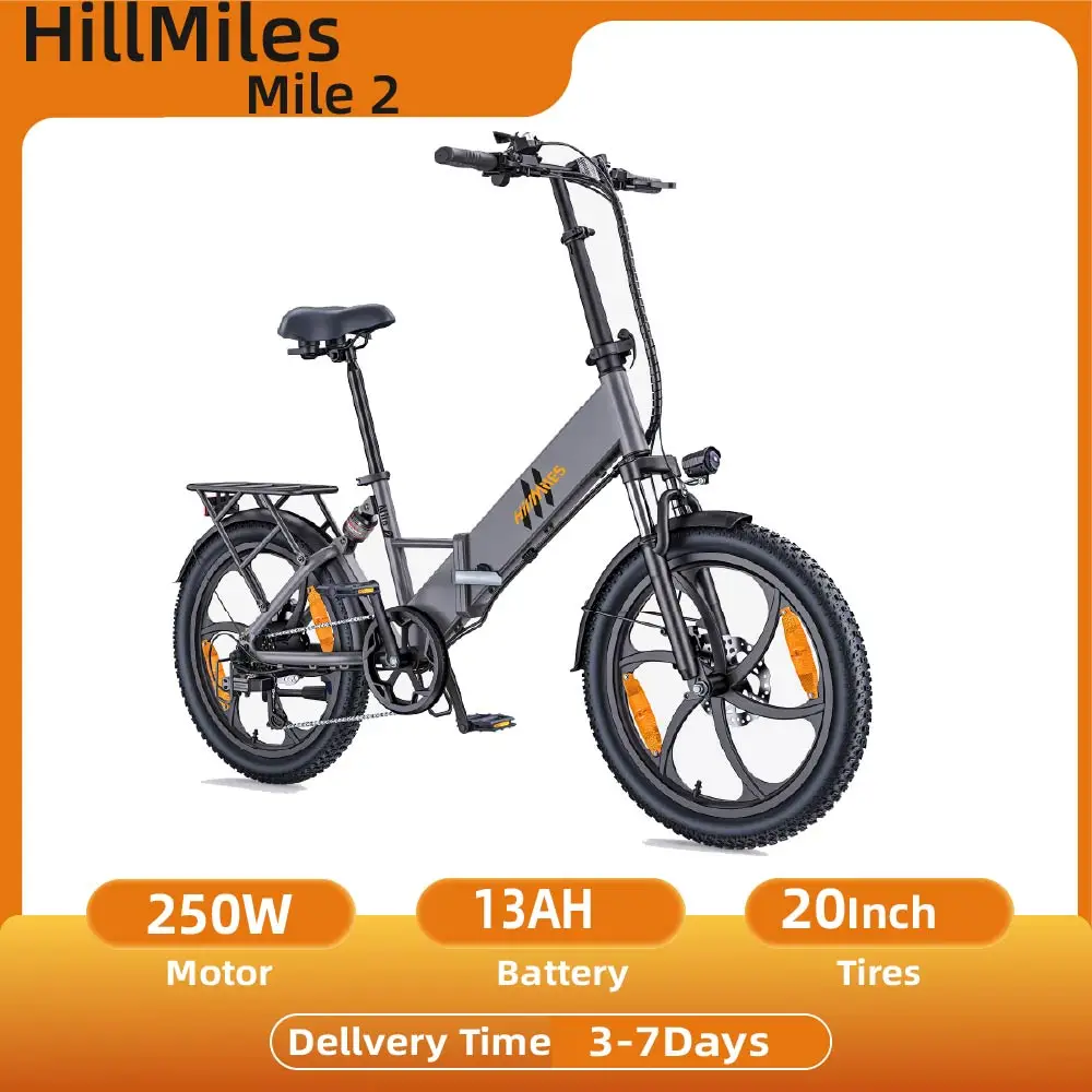 HillMiles Mile 2 adulte 250W moteur 36V13AH batterie vélo électrique pliant 20*3 pouces gros pneu ville déplacements Ebike